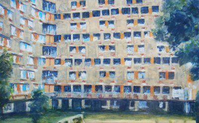 Et sted at bo 10, 2011 (olie på krydsfiner) af Trevor Burgess