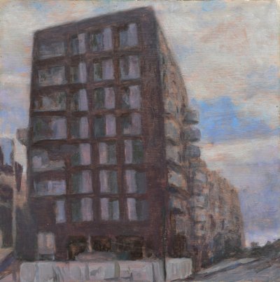 Et sted at bo 60, 2013 (olie på krydsfiner) af Trevor Burgess