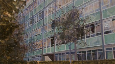 Et sted at bo L6, 2013 (olie på krydsfiner) af Trevor Burgess