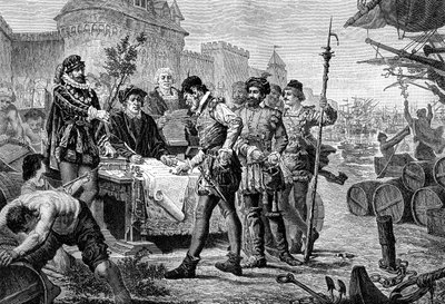 Betaling af det gamle gebyr for cyprestræet, Bordeaux, Frankrig, 1453 1882-1884 af Trichon