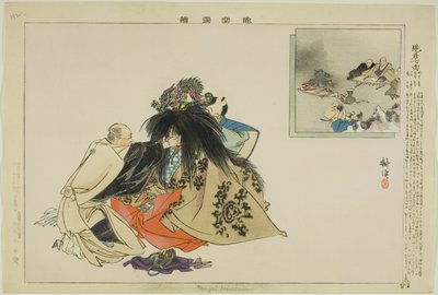 For tiden er Shichimen fra Teseries "Performances of Japanese couples (Naraku Zue)" af Tsukioka Kogyo