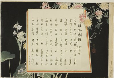 Indeksside, udskriver .51-.100 (bind 1), fra serien "Pictures of No Performances (Nogaku Zue)" af Tsukioka Kogyo