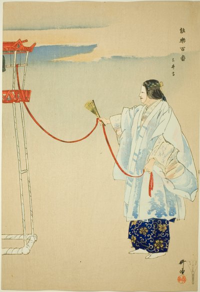 Miidera, fra serien "One Hundred No Dramas (Nogaku hyakuban)" af Tsukioka Kogyo