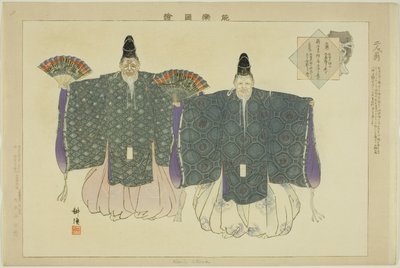 Nimin Okina, fra serien "Pictures of No Performances (Nogaku Zue)" af Tsukioka Kogyo