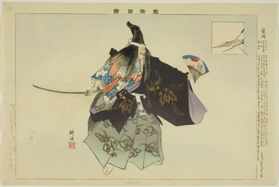 Shibata, fra serien "Pictures of No Performances (Nogaku Zue)" af Tsukioka Kogyo