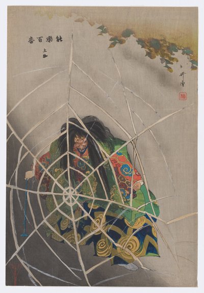 Tsuchigumo, fra Prints of One Hundred Noh Plays (Nōgaku hyakuban) af Tsukioka Kogyo