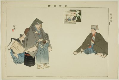 Tsuen (Kyogen), fra serien "Pictures of No Performances (Nogaku Zue)" af Tsukioka Kogyo