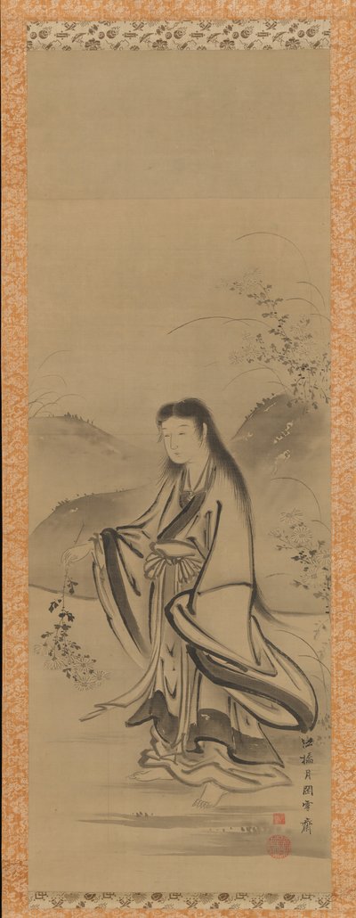 Kiku Jido Chrysanthemum Boy, 1700-tallet. af Tsukioka Sessai