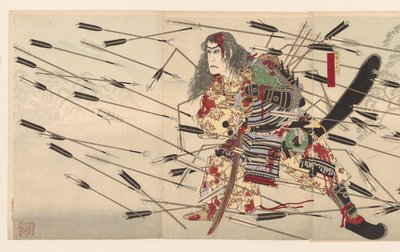 Ichikawa Danjuro I X Også Kusunoki Seiren Nichij de strijd Van Konnawate af Tsukioka Yoshitoshi