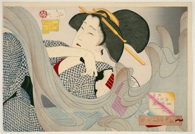 Ookin g S er også ky. Ahoseife ofe Iwa Ella Family Muso Iwa År Fastgjort til det indre rum, 1880 (DBock p Hayashi t) af Tsukioka Yoshitoshi