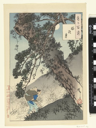 Månen og den forladte gamle kvinde Obasute no tsuki (titel på objekt) One Hundred Aspects of the Moon (serietitel) Tsuki hyakushi (serietitel på objekt) af Tsukioka Yoshitoshi
