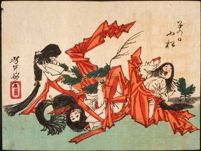 Ziehen von Kieferntrieben am Tag der Ratte af Tsukioka Yoshitoshi