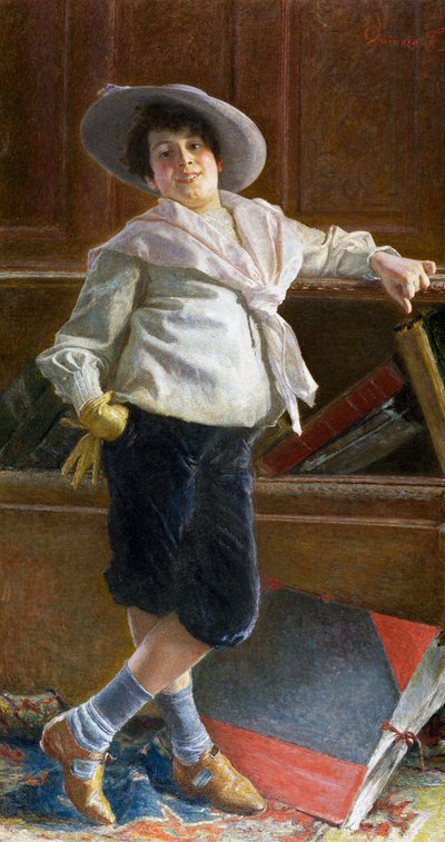 Portræt af ung mand, maleri af Tullio Salvatore Quinzio (1858-1918), olie på lærred, 80x100 cm af Tullio Salvatore Quinzio