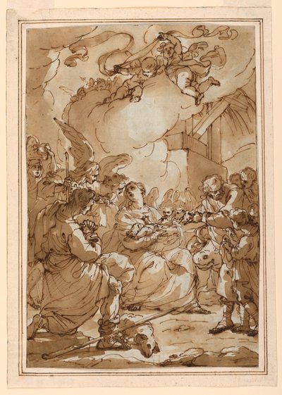 Tilbedelse af hyrden af Ubaldo Gandolfi