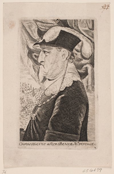 Christian IV som gammel mand. Profil af Ubekendt