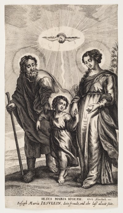 Jesus med Maria og Josef af Ubekendt