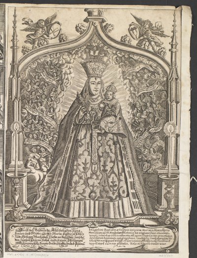 Jomfru Maria med Jesusbarnet, omgivet af musicerende engle af Ubekendt