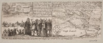 Komet, der viste sig i Grossvardein, Sibenbürgen, 14. december 1660, samt kort over egen ved Hamborg under stormfloden 4. januar 1661 af Ubekendt