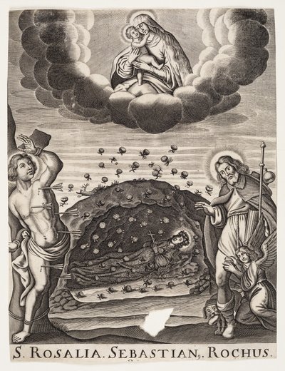 St. Rosalia, St. Sebastian og St. Rocco af Ubekendt