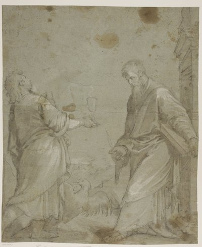 Sts John the Evangelist og Bartholomew fra Jacopo Bassanos "Cassola altertavle" af Ubekendt Ubekendt
