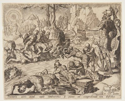 Gideon ser på, hvordan soldaterne drikker af Ubekendt efter Maarten van Heemskerck
