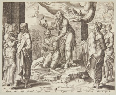 Samuel salver David af Ubekendt efter Maarten van Heemskerck