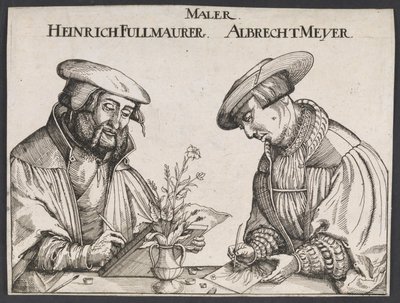 Portræt af Heinrich Füllmaurer og Albrecht Meyer af Ubekendt tysk 1500 tallet