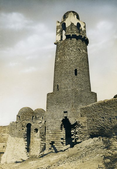 Minaret i al-Mashhad al-Bahari, nær Aswan, Egypten, foto af Ugo Monneret de Villard af Ugo Monneret de Villard