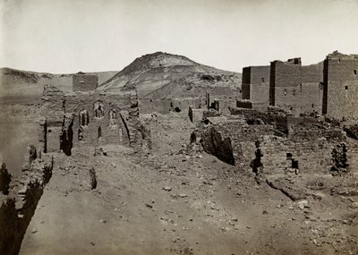Simeons kloster, set fra terrasseområdet mod sydvest, Aswan, Egypten, foto af Ugo Monneret de Villard af Ugo Monneret de Villard
