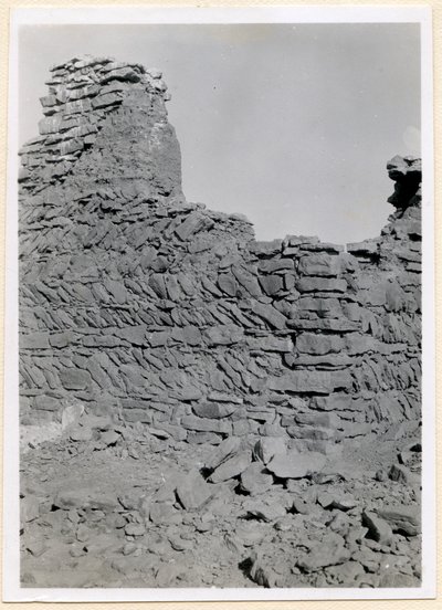 Ruiner af den sydlige kirke, detalje af murværk, Sabagura, Egypten, foto af Ugo Monneret de Villard af Ugo Monneret de Villard