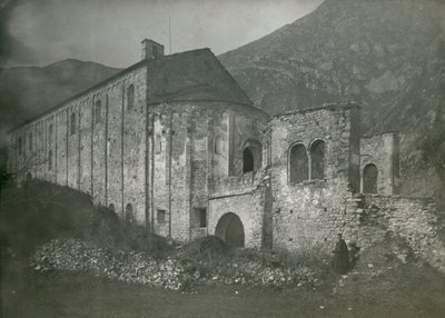 Udsigt over klosteret San Pietro al Monte, Civate, Lombardiet, Italien, fotografi af Ugo Monneret de Villard, ca. 1910 af Ugo Monneret de Villard