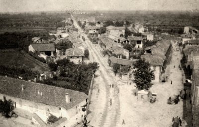 Panoramabillede af romernes by, taget fra kirkens klokketårn under 1. verdenskrig (s/h foto) af Ugo Ojetti
