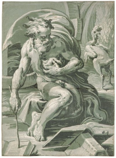 Diogenes, efter 1527. af Ugo da Carpi