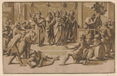 Ananias død af Ugo da Carpi