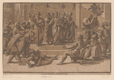 Ananias død af Ugo da Carpi
