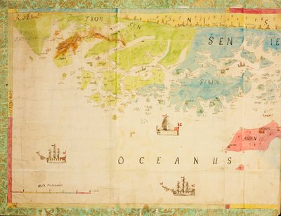 Kort fra Nationalbibliotekets kortsamling. Kortet er offentliggjort i Håndskiltet () og viser Trøndelag, Nordland, Troms, kysten, havkort af Ukjent tegner
