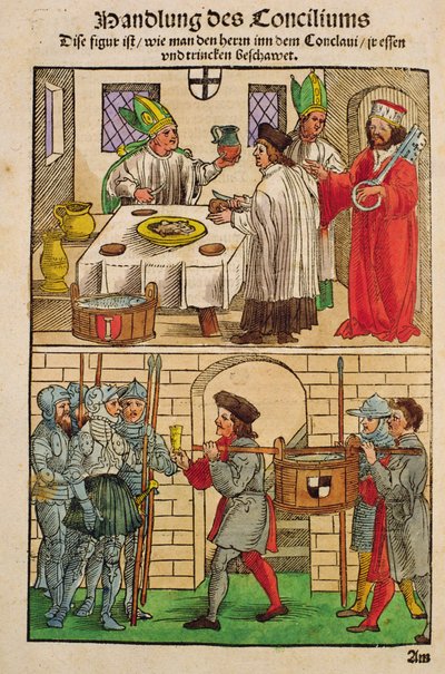 Hvordan brød og vin blev uddelt til folket under koncilet i Konstanz, fra 