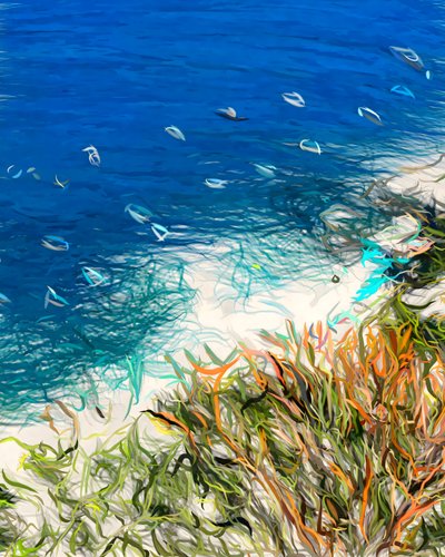 Abstrakt Ocean Beach af Uma Gokhale