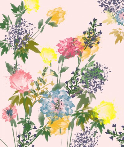 Farverige akvarelblomster af Uma Gokhale
