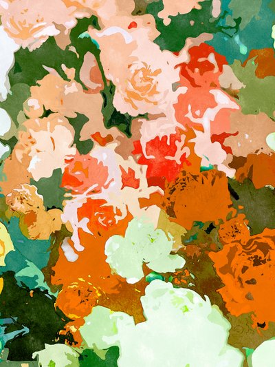 Farverige blomster i haven af Uma Gokhale