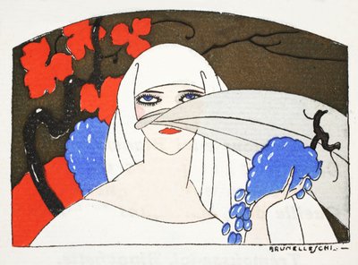 Song of Denderan (pochoir print) af Umberto Brunelleschi