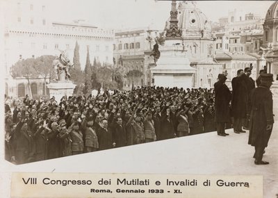 "VIII Kongres for lemlæstede og krigsinvalide - Rom, januar 1933 - 11" (s/h foto) af Umberto Palleschi