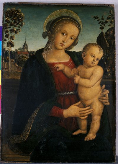 Madonna og barn, 1500 (tempera på træ) af Umbrian School