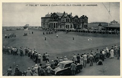1. Tee, 18. Green & Clubhouse, Old Course, St. Andrews, c1955 af Unbekannt