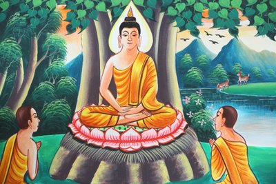 20151103, Kasi, Laos: Maleri, der skildrer Shakyamuni Buddhas livshistorie af Unbekannt