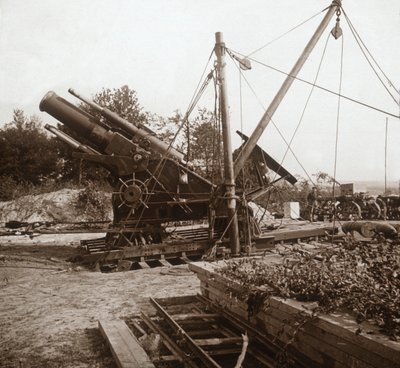 220 morter, Genicourt, Nordfrankrig, c1914-c1918 af Unbekannt