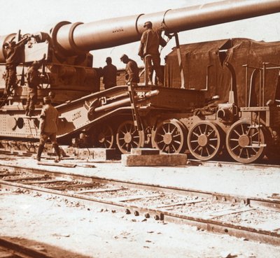 370 jernbanekanon ved navn Louise, Mailly, Nordfrankrig, c1914-c1918 af Unbekannt