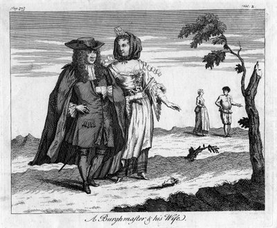 En burgmester og hans kone, c1700-tallet af Unbekannt