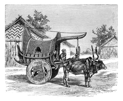 En burmesisk vogn, Burma Myanmar, 1895 af Unbekannt