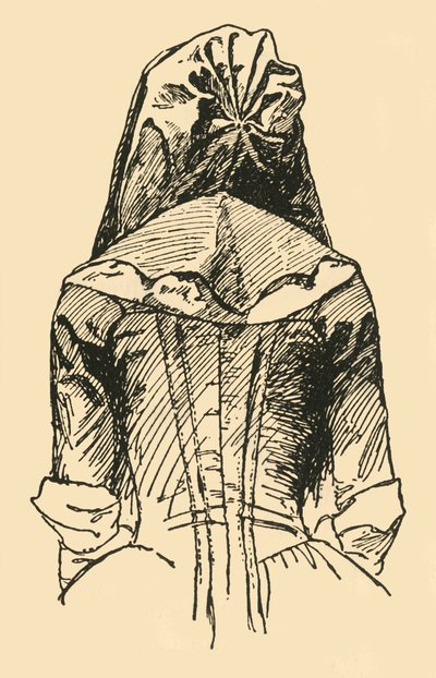 En Camlet Hood, taget fra en original beklædningsgenstand, c1702, 1937. af Unbekannt